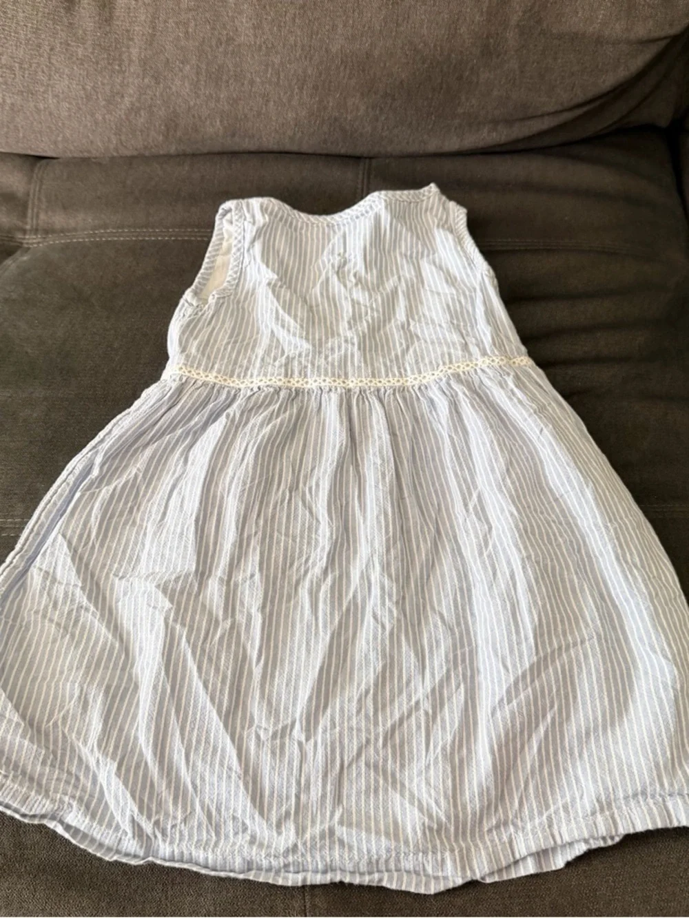 GAP Light Blue and White Striped Casual Dress